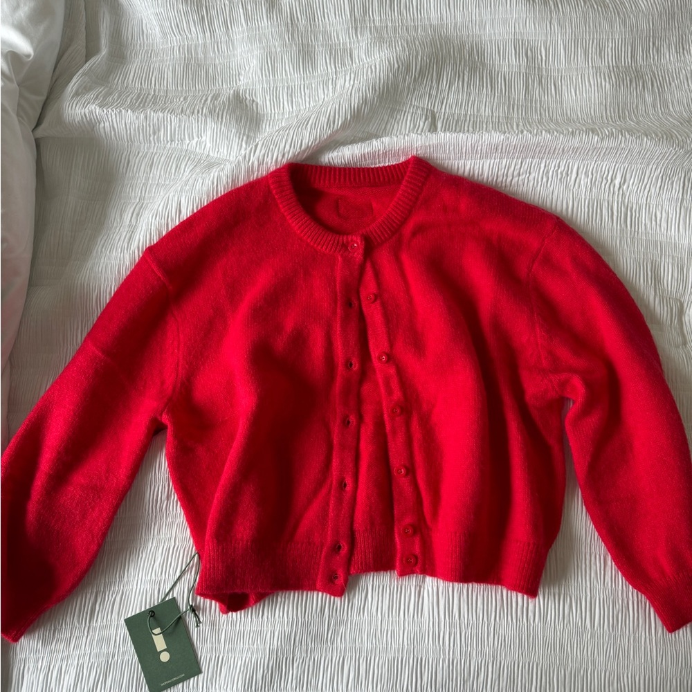 Daily Drills Red Button-Up Sweater